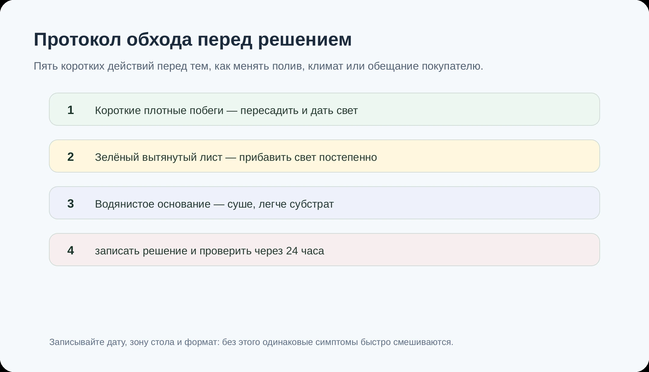 Протокол обхода дихондры Silver Falls перед поливом, пересадкой или обещанием покупателю