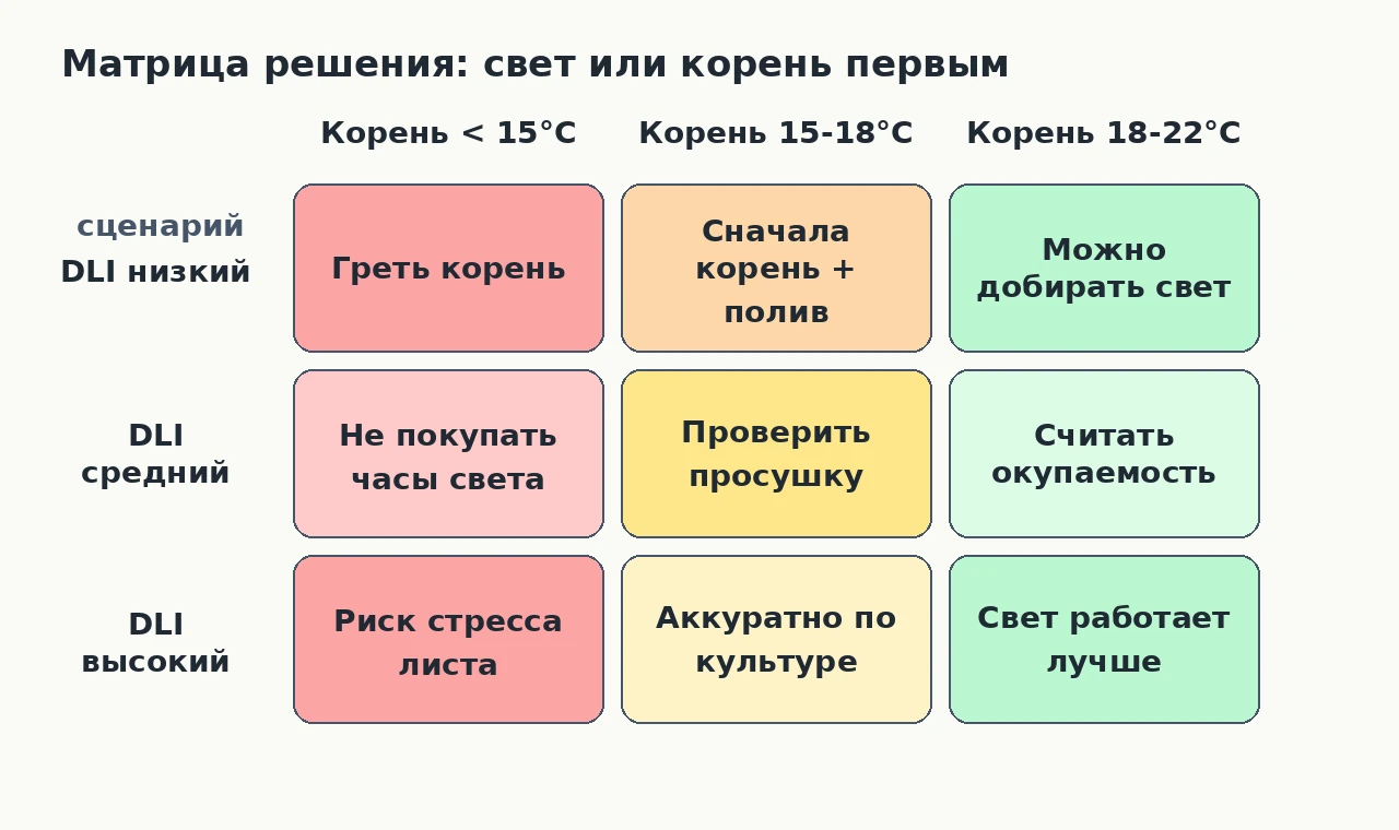 Матрица: где ограничение светом, а где корнем