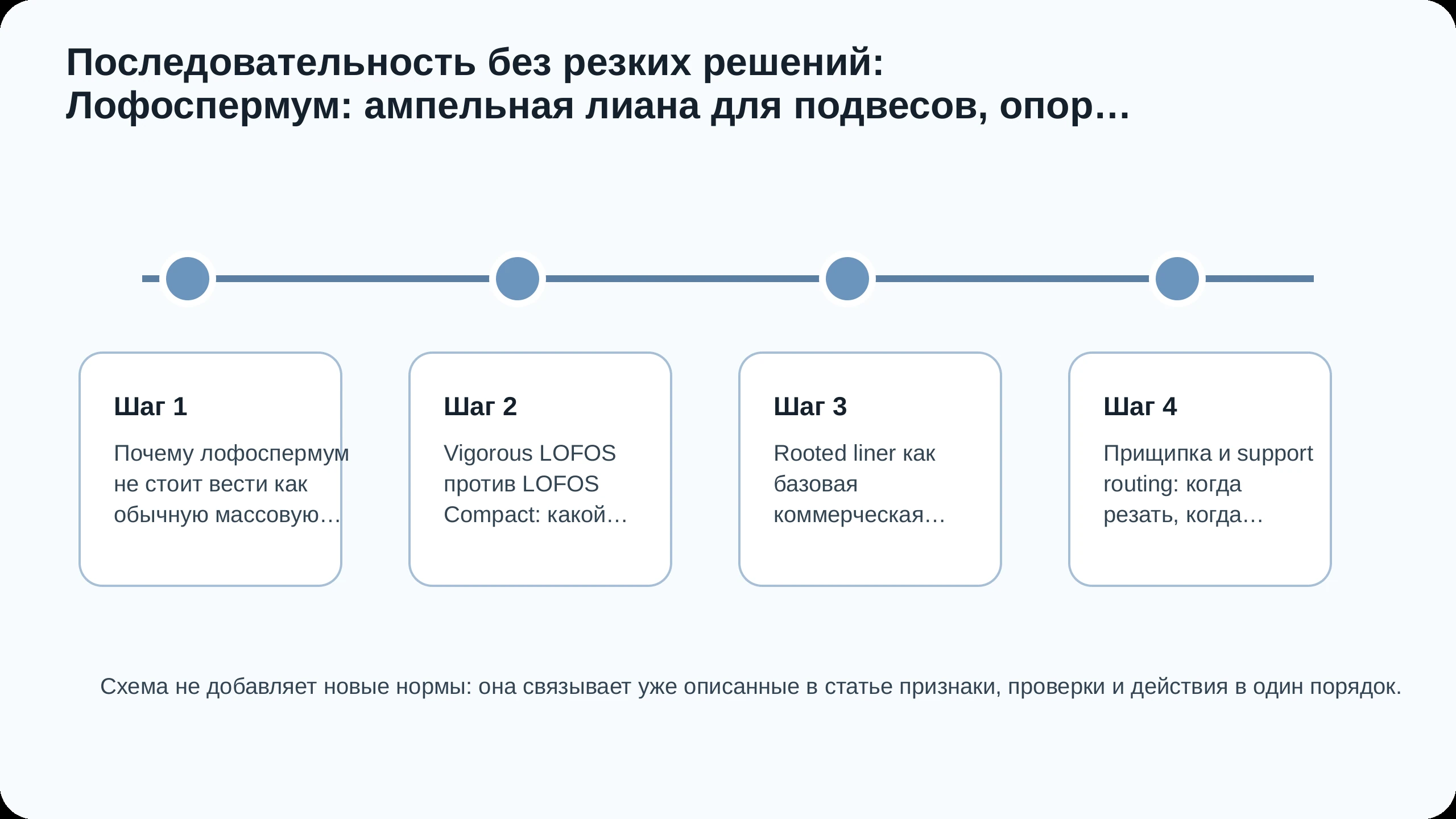 Последовательность действий по статье Лофоспермум: ампельная лиана для подвесов, опор и летней ниши