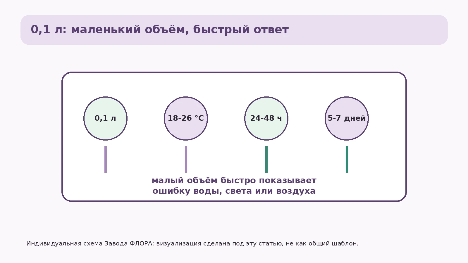 Панель 0,1 л: свет, влажность, температура и вода для пеллионии