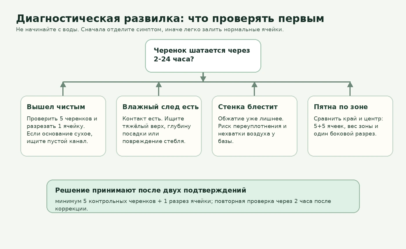 Дерево диагностики пружинящего субстрата в кассете