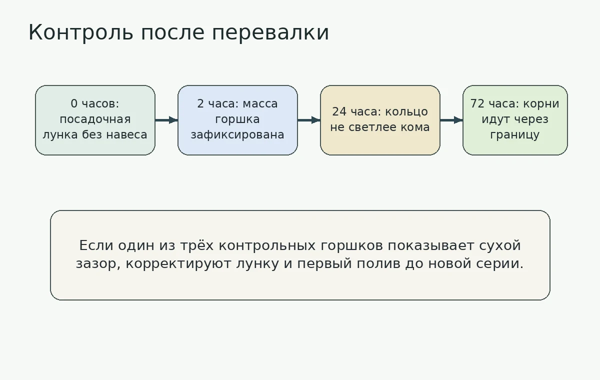 Карта контроля после перевалки