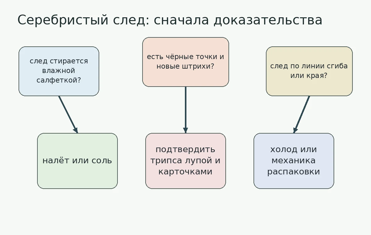 Диагностическое дерево серебристого следа