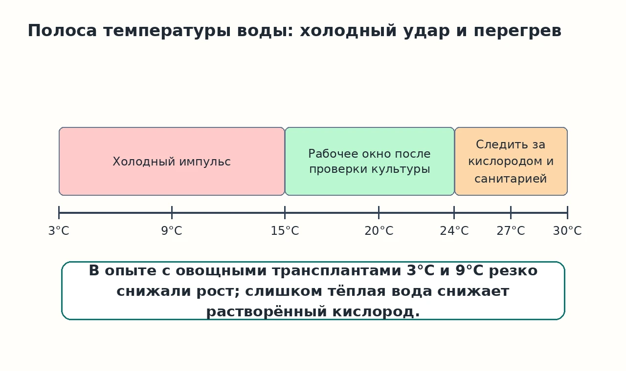 Рабочая полоса температуры воды без перегрева