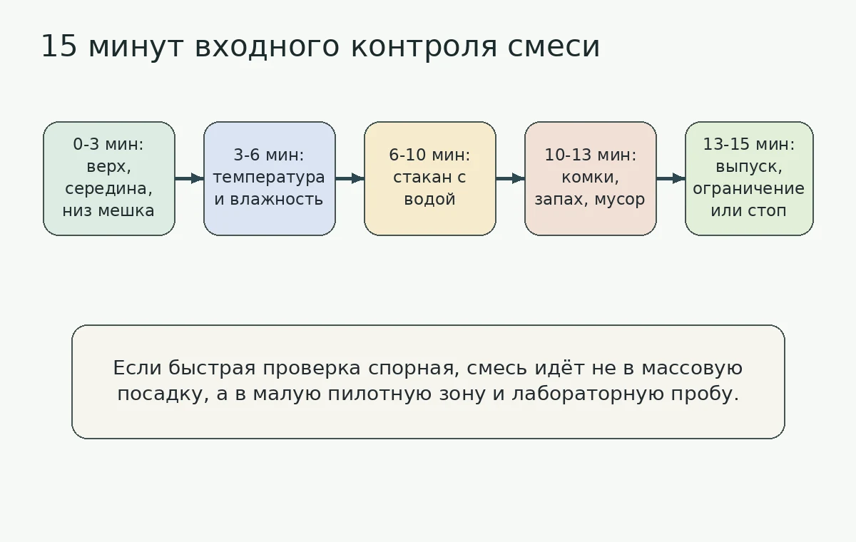 Пятнадцатиминутная схема контроля субстрата